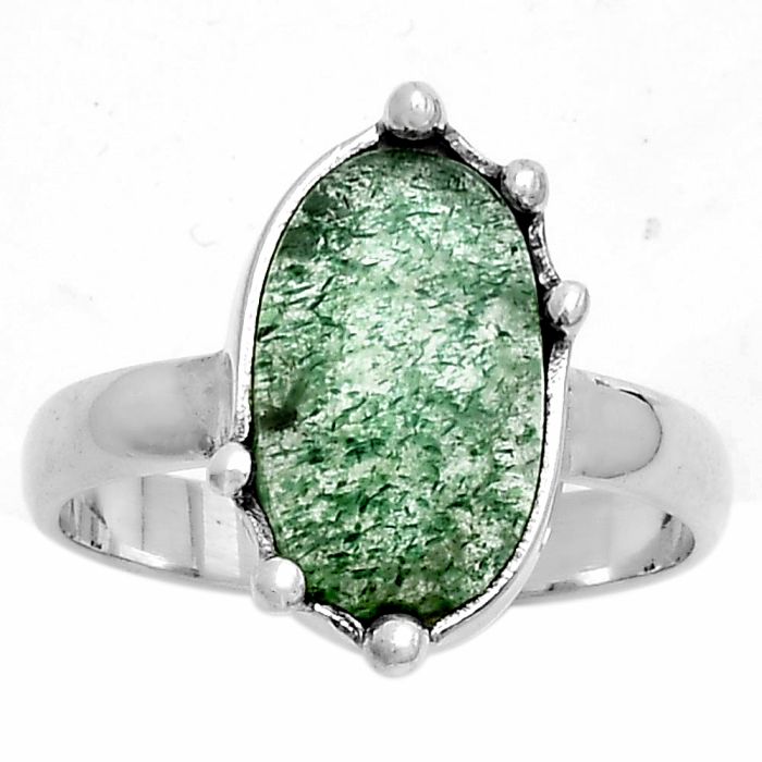 Natural Green Aventurine Ring size-8.5 SDR174138 R-1506, 9x14 mm
