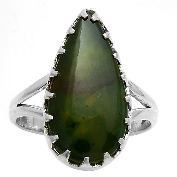 Natural Chrome Chalcedony Ring size-9 SDR174330 R-1210, 11x22 mm