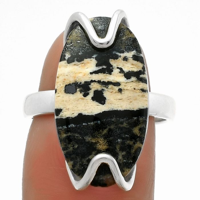 Natural Russian Honey Dendrite Opal Ring size-7.5 SDR174376 R-1479, 12x21 mm