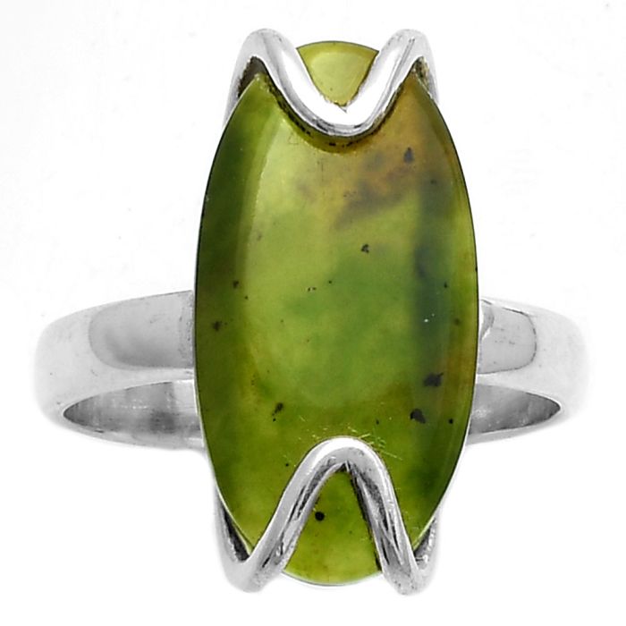 Natural Chrome Chalcedony Ring size-8 SDR174382 R-1479, 10x20 mm
