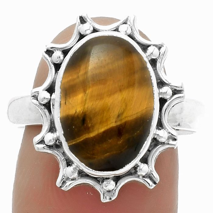 Natural Tiger Eye - Africa Ring size-9 SDR174716 R-1189, 10x14 mm