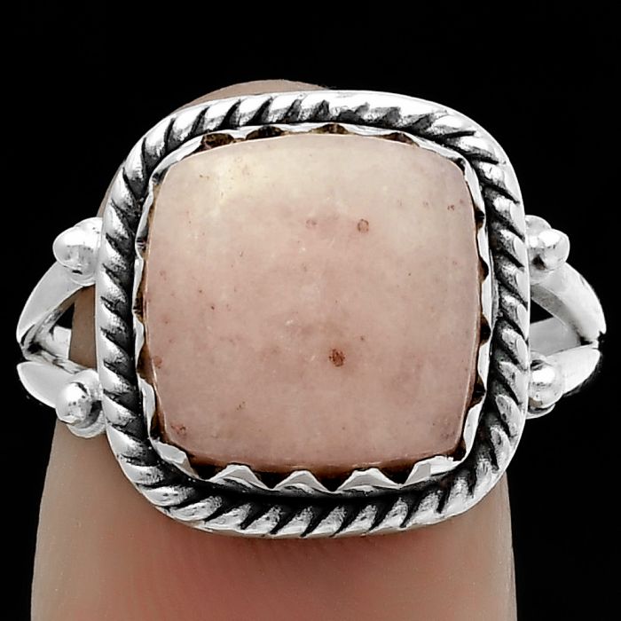 Natural Pink Scolecite Ring size-9 SDR174853 R-1474, 12x12 mm