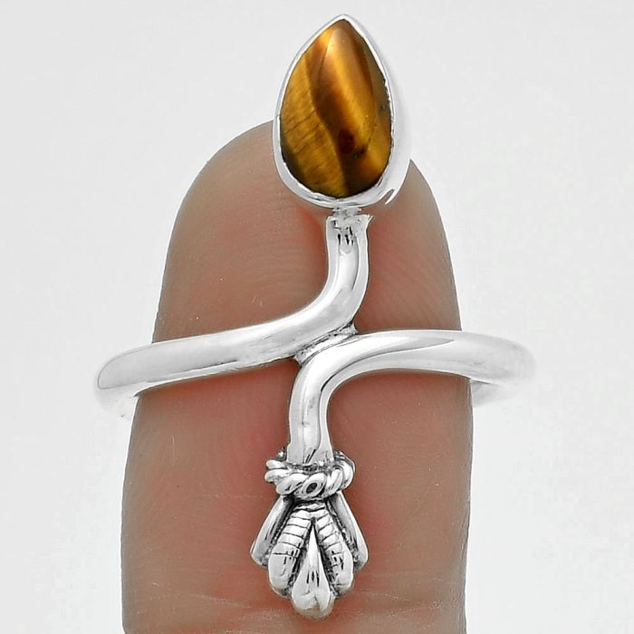Natural Tiger Eye - Africa Ring size-7.5 SDR175070 R-1482, 6x9 mm