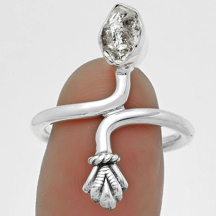 Natural Herkimer Diamond - USA Ring size-8.5 SDR175080 R-1482, 5x8 mm