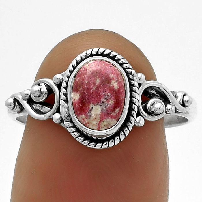 Natural Pink Thulite - Norway Ring size-9 SDR175107 R-1238, 6x8 mm