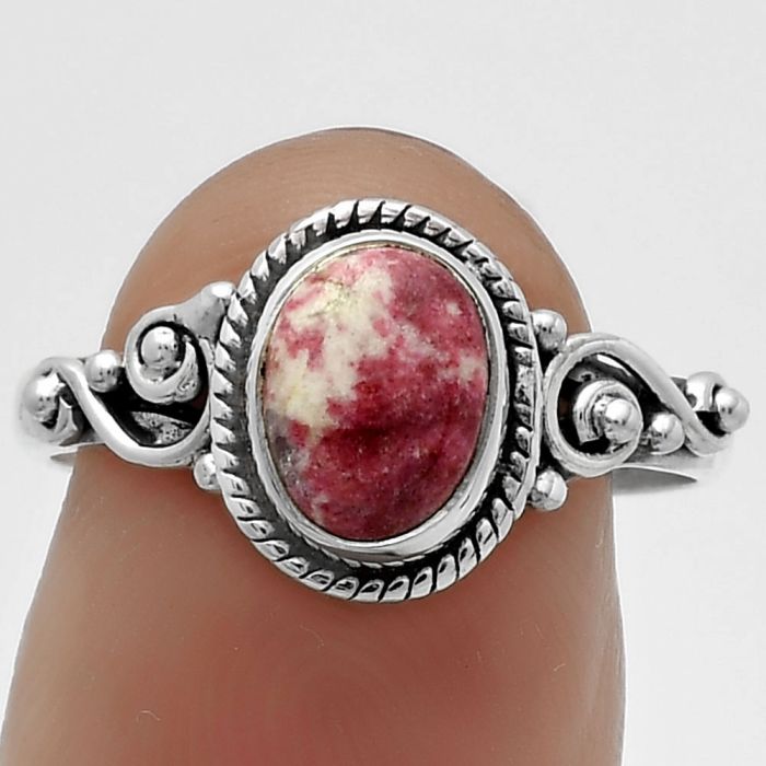 Natural Pink Thulite - Norway Ring size-8 SDR175131 R-1238, 6x8 mm