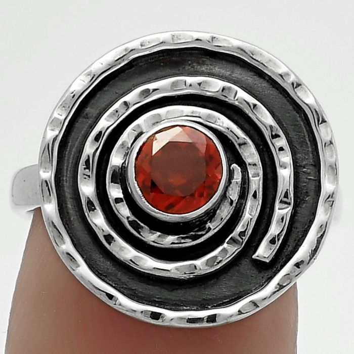 Spiral - Hessonite Garnet - Madagascar Ring size-8 SDR175270 R-1361, 5x5 mm