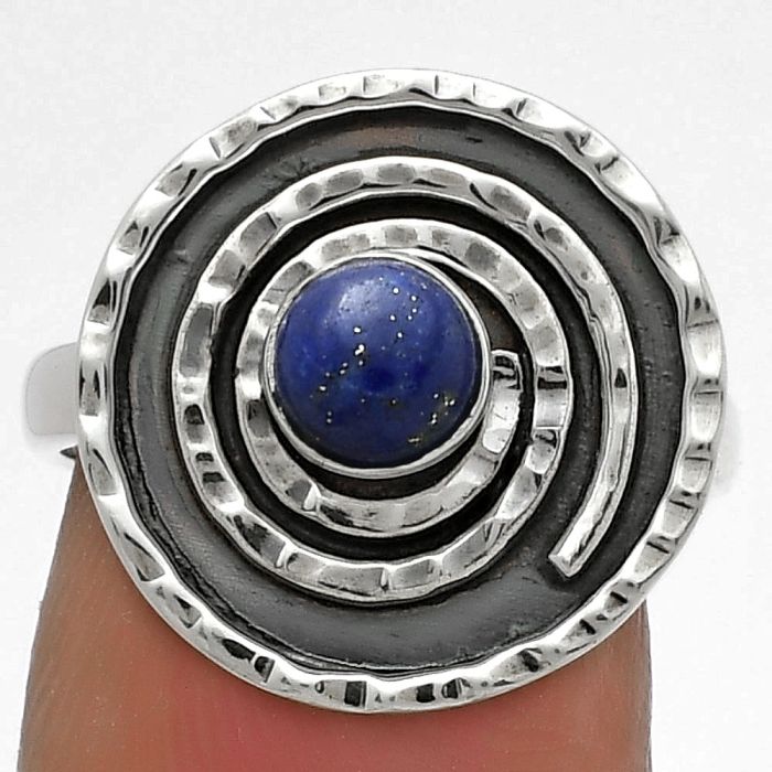 Spiral - Natural Lapis - Afghanistan Ring size-7 SDR175307 R-1361, 5x5 mm