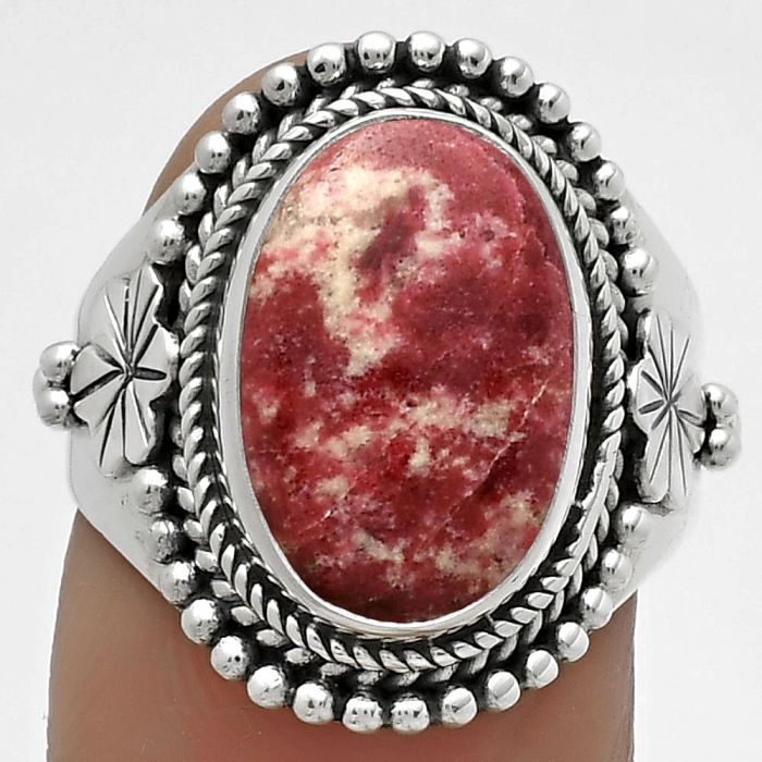 Natural Pink Thulite - Norway Ring size-7.5 SDR175392 R-1424, 10x14 mm