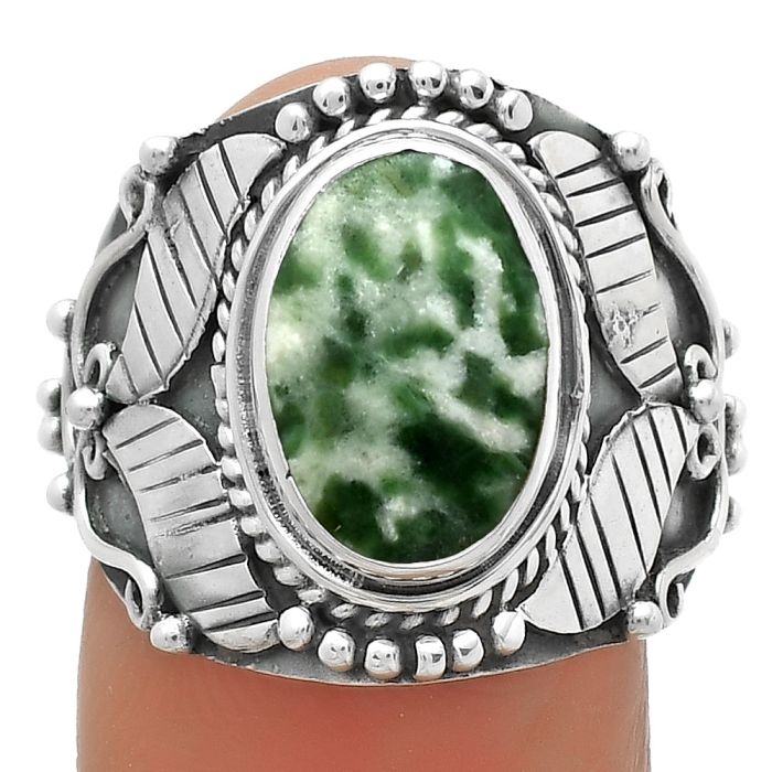 Southwest Style - Natural Dioptase Ring size-7 SDR175474 R-1507, 8x12 mm