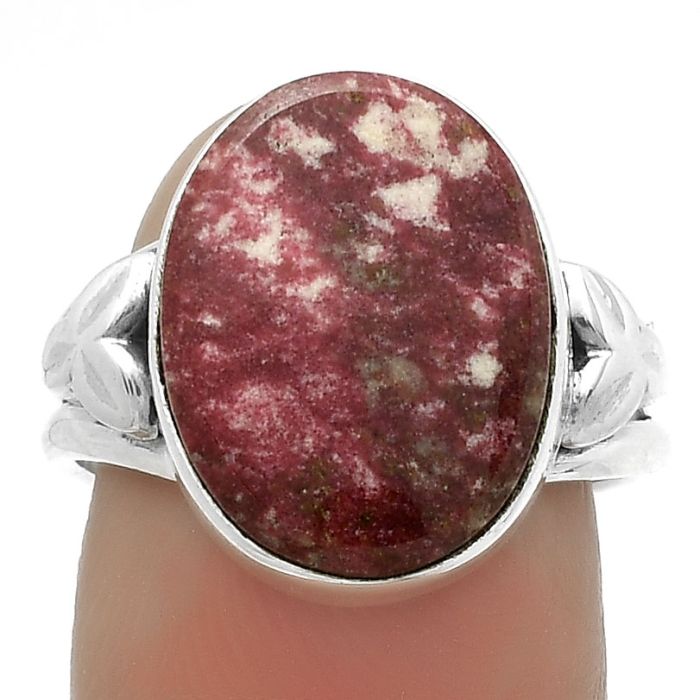Natural Pink Thulite - Norway Ring size-8 SDR175512 R-1261, 12x16 mm