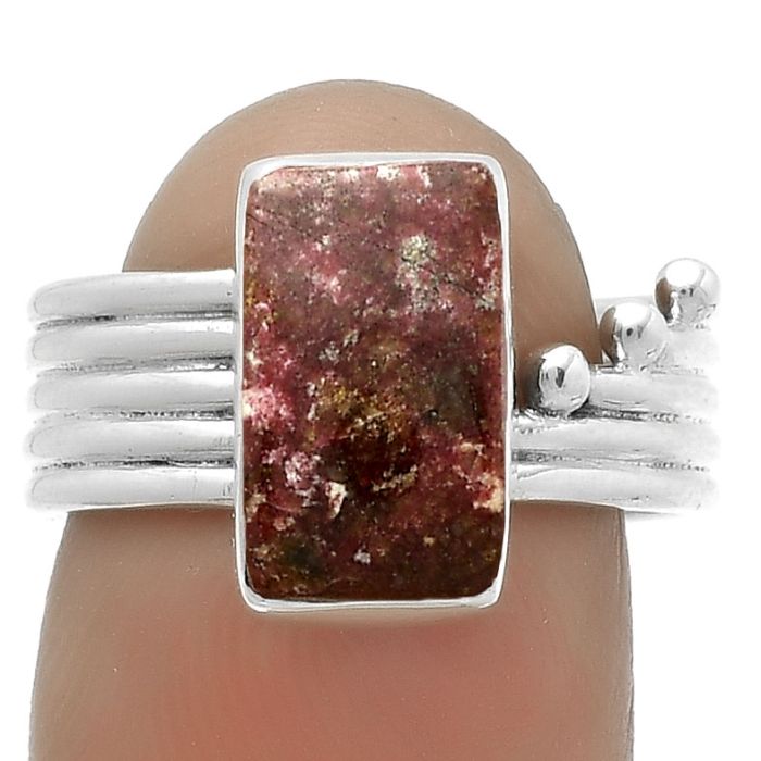 Natural Pink Thulite - Norway Ring size-7 SDR175555 R-1492, 7x12 mm