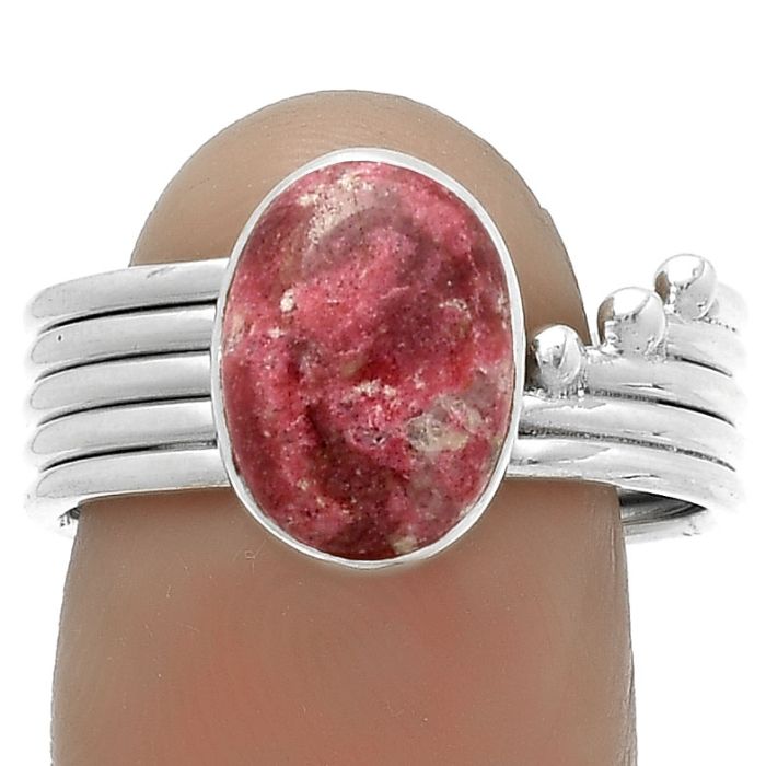 Natural Pink Thulite - Norway Ring size-9 SDR175563 R-1492, 8x11 mm