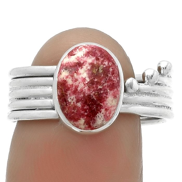 Natural Pink Thulite - Norway Ring size-8 SDR175575 R-1492, 8x10 mm