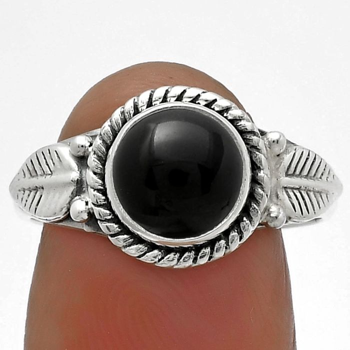 Natural Black Onyx - Brazil Ring size-8 SDR175662 R-1403, 8x8 mm