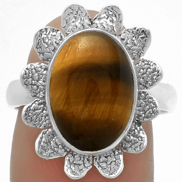 Natural Tiger Eye - Africa Ring size-8.5 SDR175747 R-1241, 10x14 mm