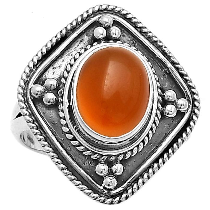 Natural Carnelian Ring size-7 SDR176605 R-1258, 8x10 mm