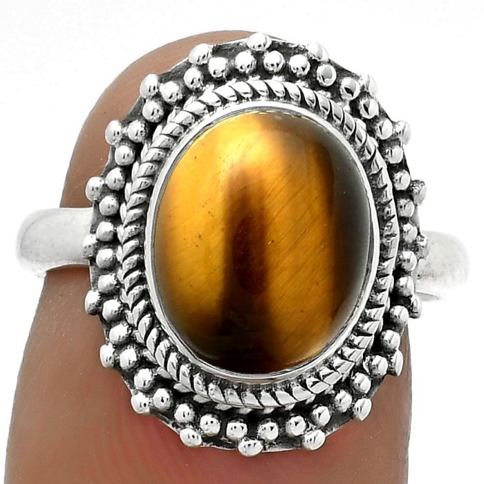 Natural Tiger Eye - Africa Ring size-7 SDR176658 R-1332, 9x11 mm