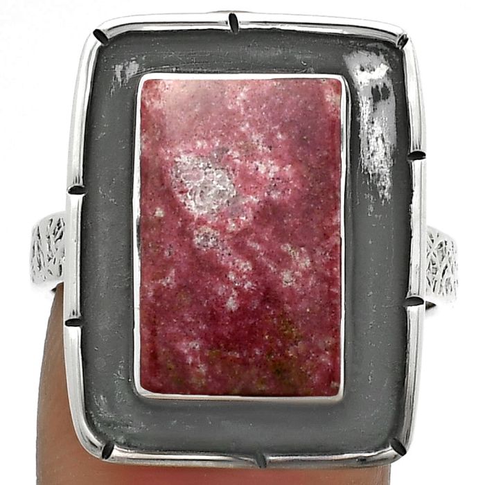 Natural Pink Thulite - Norway Ring size-8.5 SDR176713 R-1688, 9x15 mm