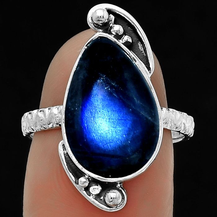 Blue Fire Labradorite - Madagascar Ring size-7.5 SDR176863 R-1160, 11x16 mm