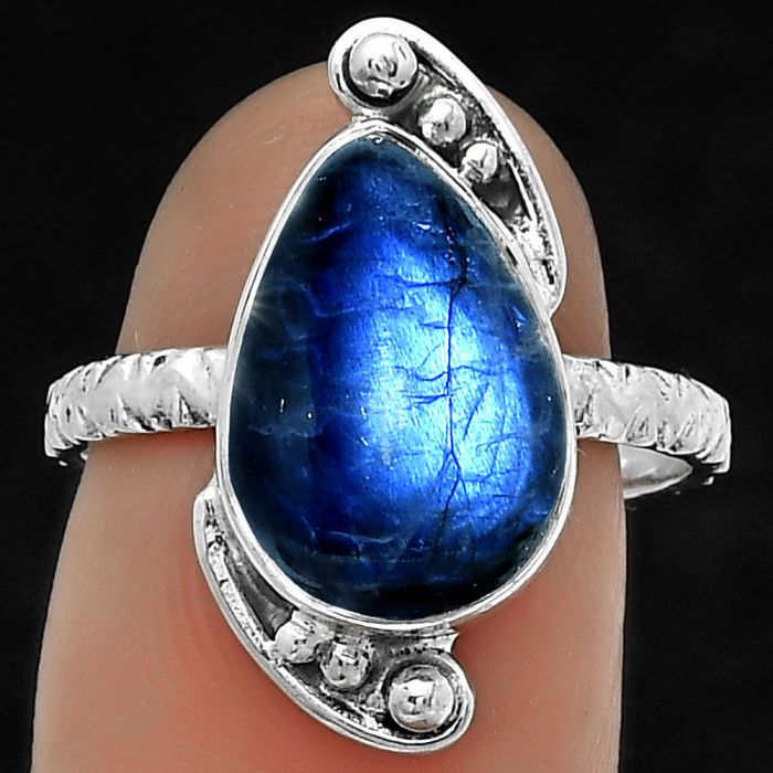 Blue Fire Labradorite - Madagascar Ring size-7.5 SDR176864 R-1160, 10x14 mm