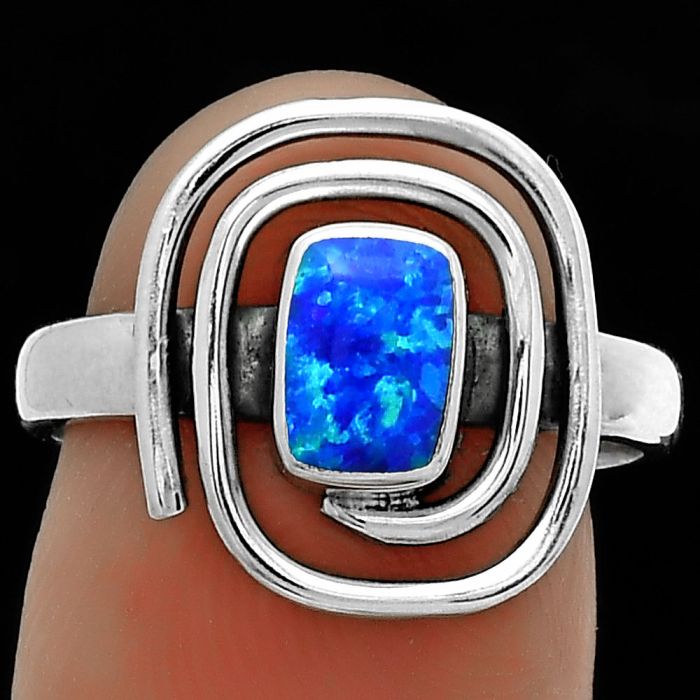 Spiral - Fire Opal Ring size-7.5 SDR177329 R-1485, 5x7 mm
