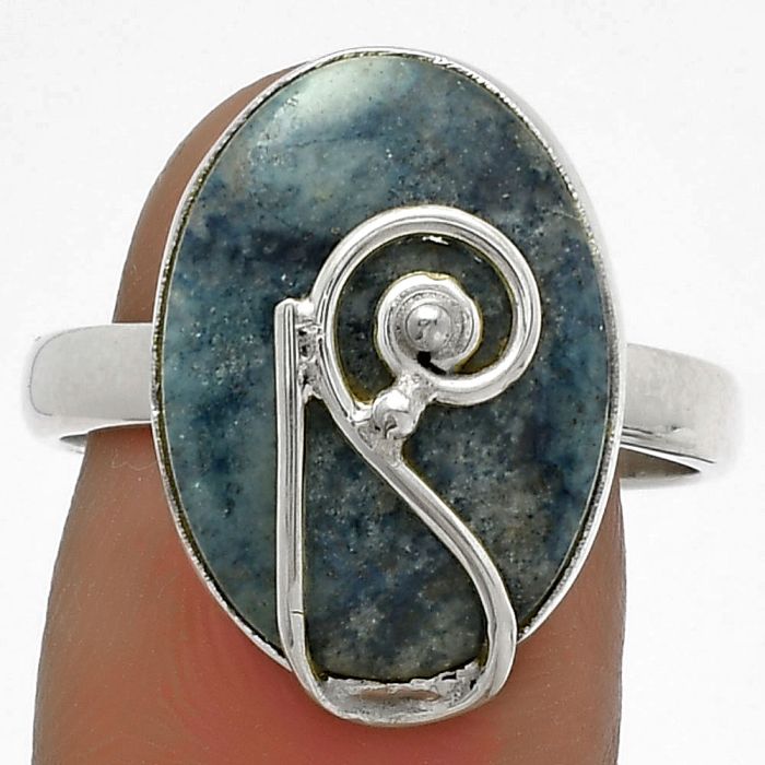 Natural Blue Scheelite - Turkey Ring size-9 SDR177345 R-1478, 13x18 mm