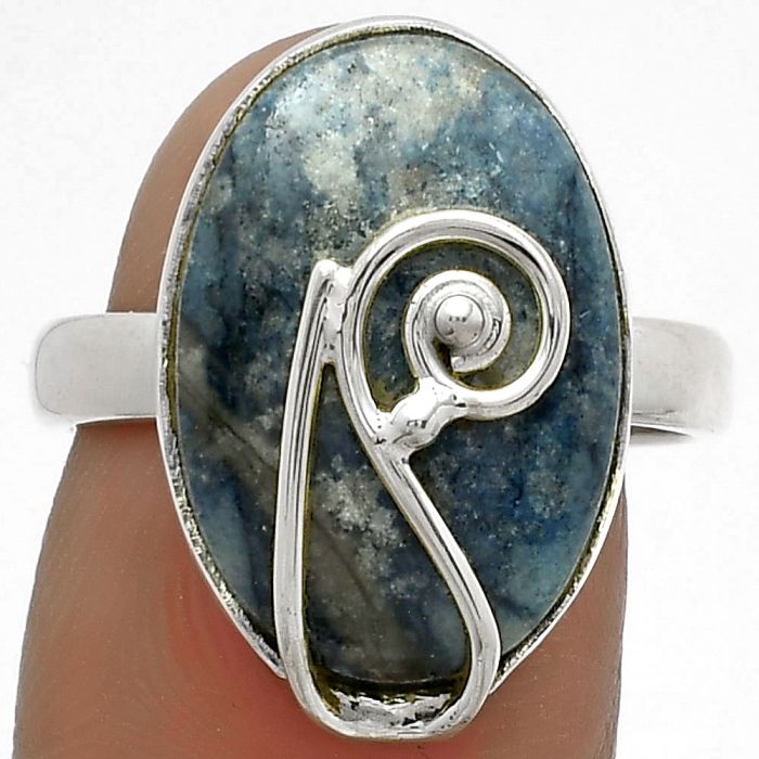Natural Blue Scheelite - Turkey Ring size-7.5 SDR177356 R-1478, 12x18 mm