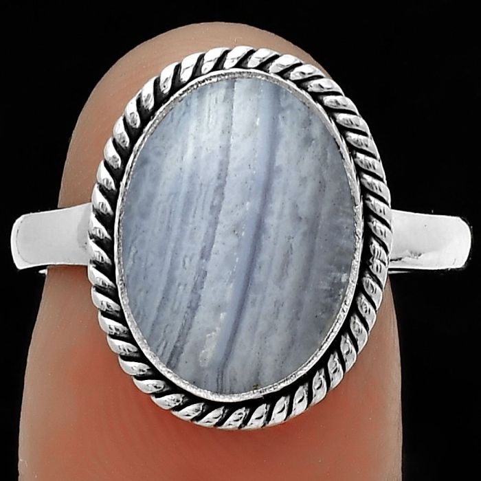 Blue Lace Agate - South Africa Ring size-8.5 SDR177429 R-1009, 10x14 mm