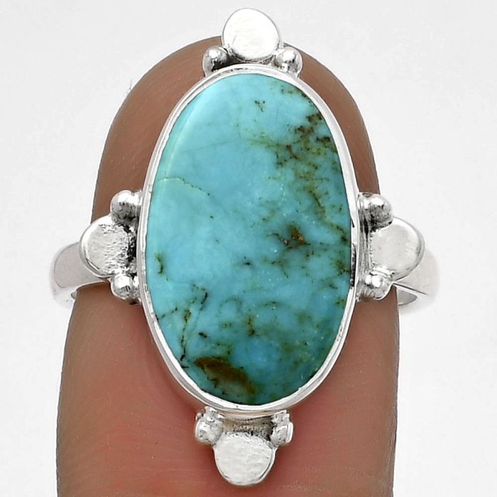 Natural Rare Turquoise Nevada Aztec Mt Ring size-7 SDR177814 R-1119, 10x17 mm