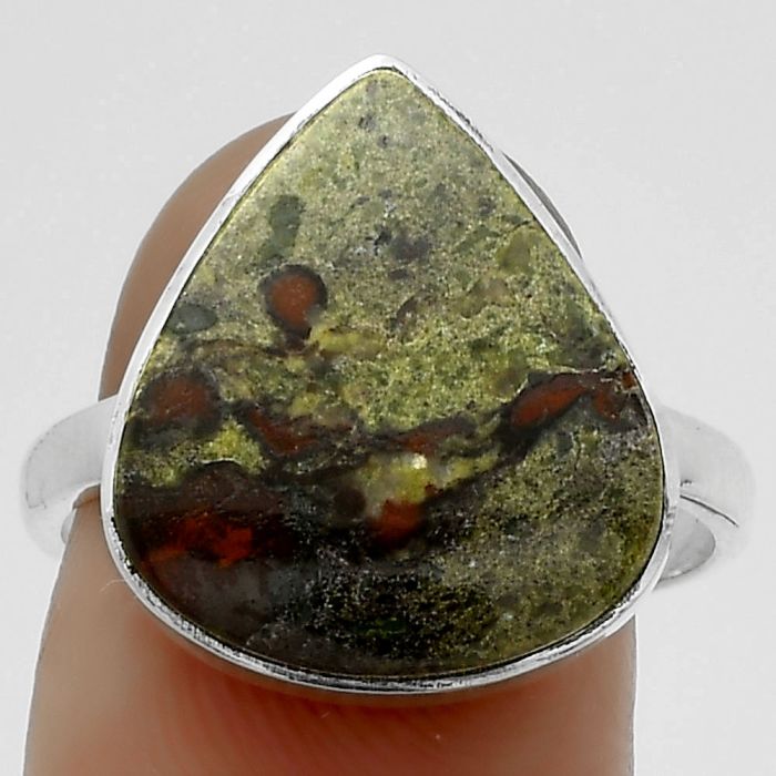 Dragon Blood Stone - South Africa Ring size-8.5 SDR178065 R-1001, 15x17 mm