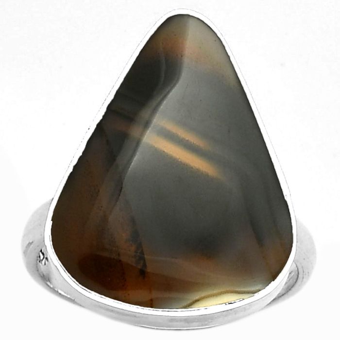 Natural Montana Agate - USA Ring size-7.5 SDR178128 R-1001, 16x21 mm