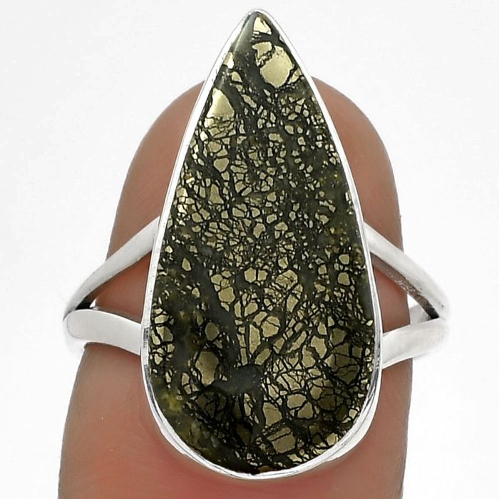 Natural Nipomo Marcasite Agate Ring size-7 SDR178153 R-1002, 11x23 mm