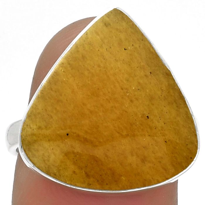 Natural Honey Aragonite Ring size-8.5 SDR178172 R-1001, 18x19 mm