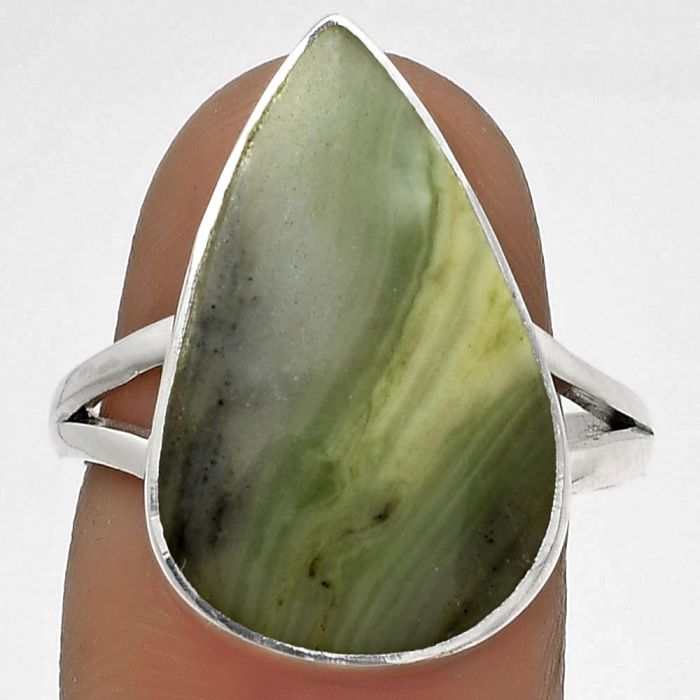 Natural Serpentine Ring size-8.5 SDR178306 R-1002, 13x21 mm