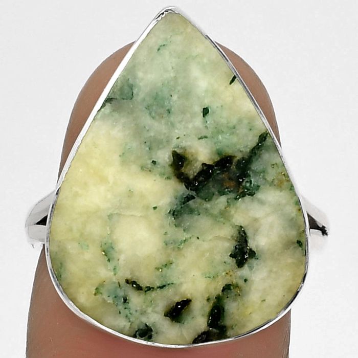 Natural Tree Weed Moss Agate - India Ring size-7.5 SDR178322 R-1002, 16x21 mm