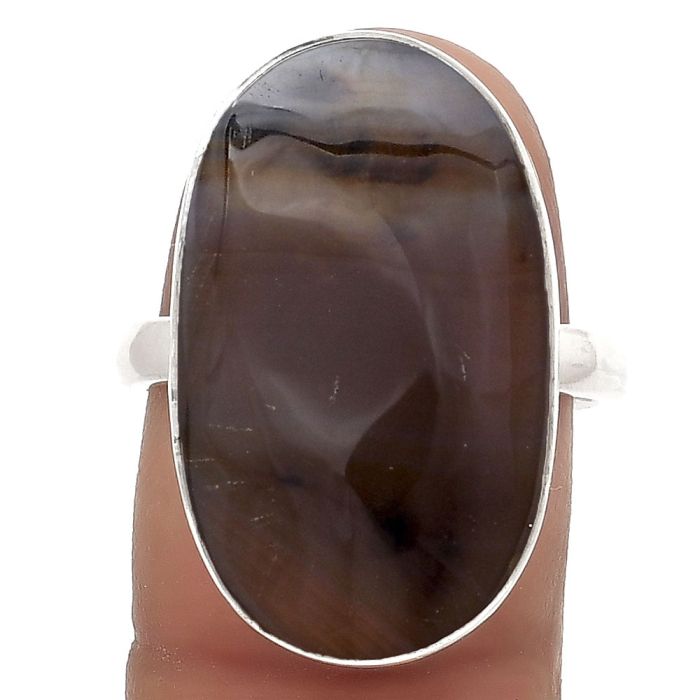 Natural Montana Agate - USA Ring size-7.5 SDR178375 R-1001, 14x24 mm