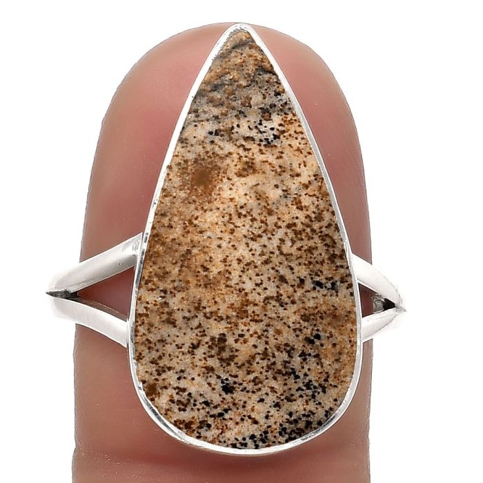 Natural Picture Jasper Ring size-8.5 SDR178393 R-1002, 12x23 mm