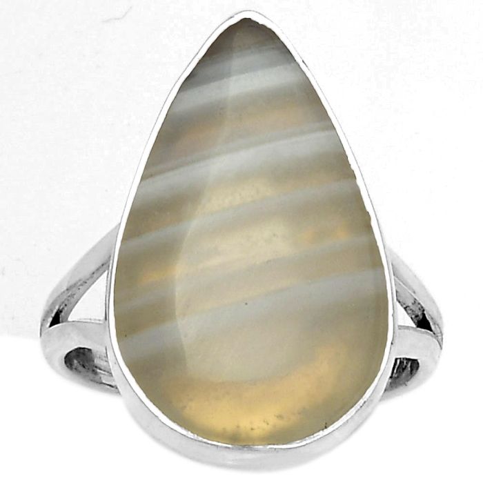 Natural Banded Onyx Ring size-7 SDR178428 R-1002, 13x21 mm