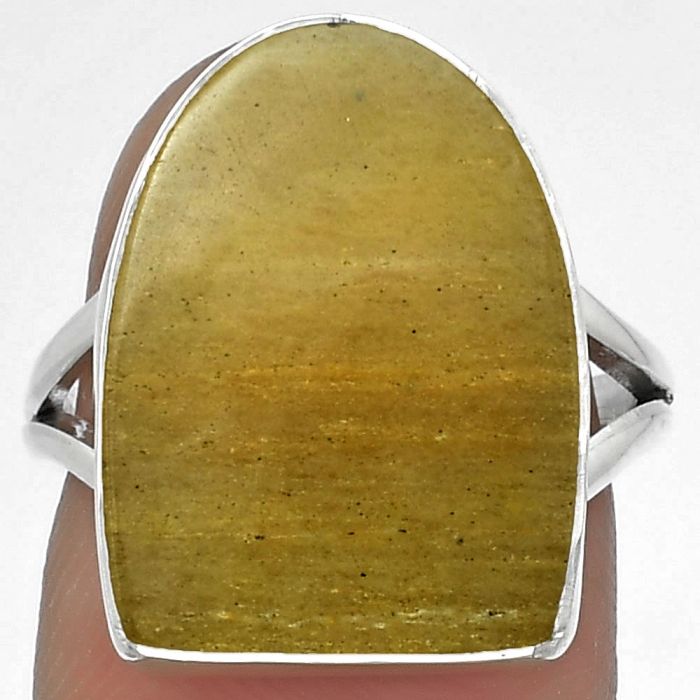 Natural Honey Aragonite Ring size-7 SDR178450 R-1002, 14x18 mm