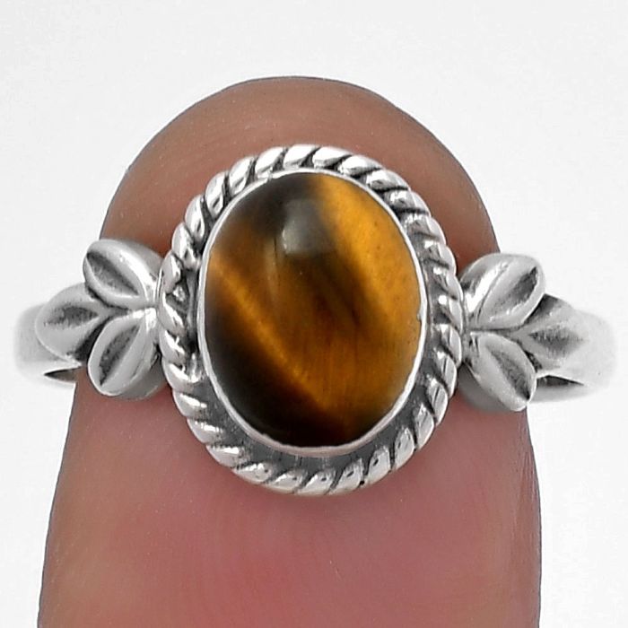 Natural Tiger Eye - Africa Ring size-9 SDR178654 R-1403, 7x9 mm