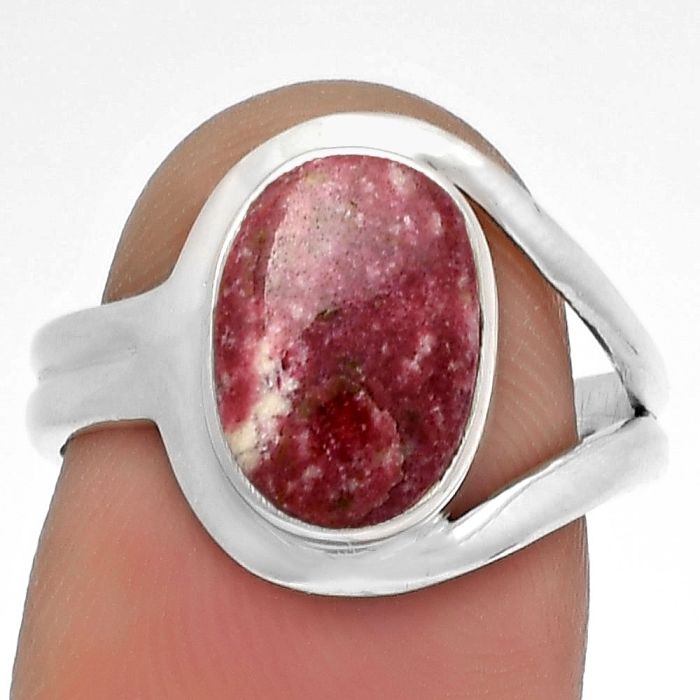 Natural Pink Thulite - Norway Ring size-7.5 SDR178736 R-1081, 8x11 mm