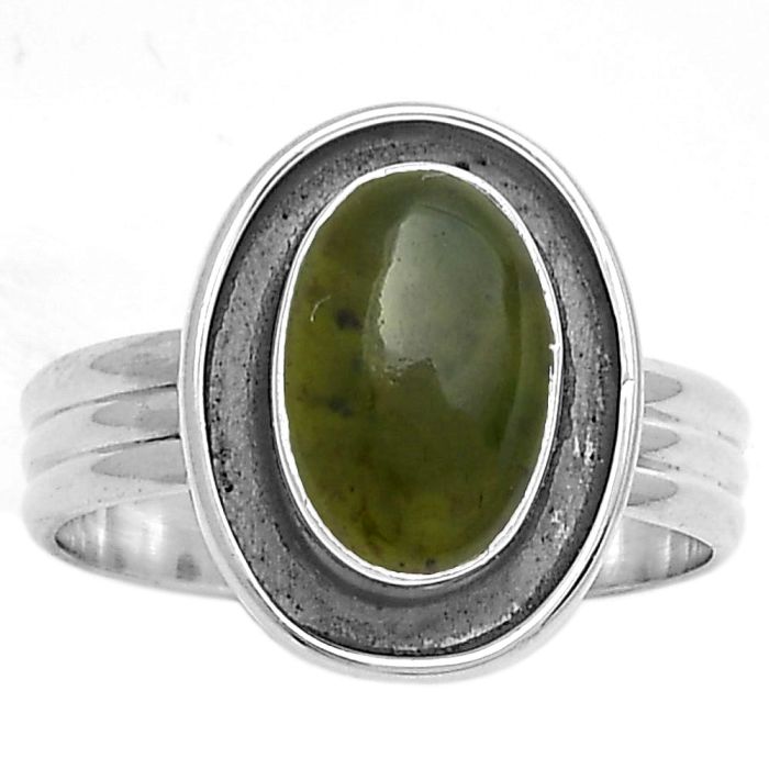 Natural Chrome Chalcedony Ring size-8 SDR178792 R-1468, 7x11 mm