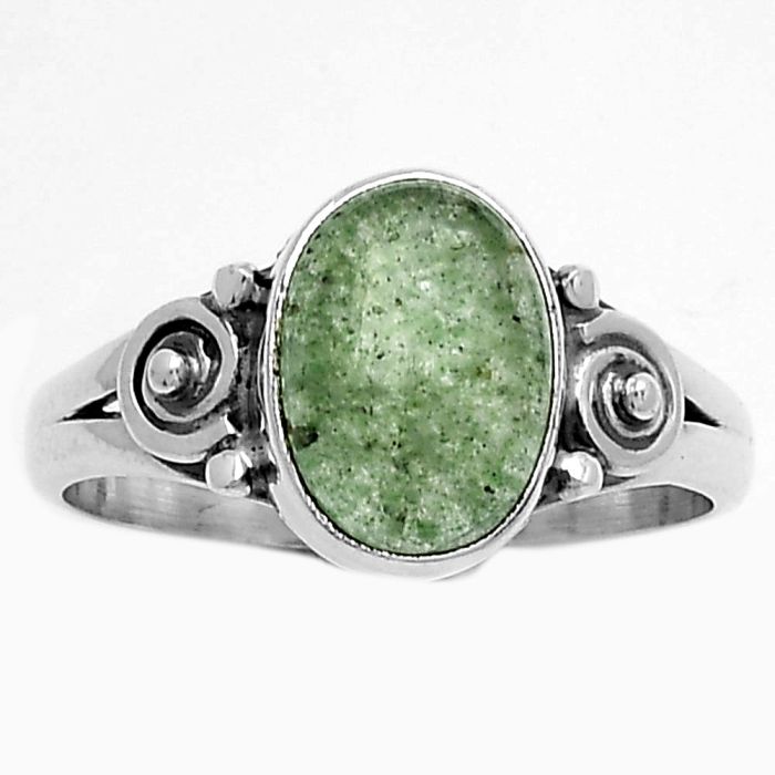 Natural Green Aventurine Ring size-9 SDR178901 R-1315, 8x11 mm