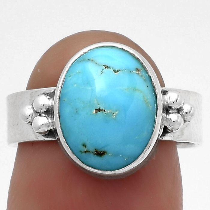 Natural Egyptian Turquoise Ring size-7 SDR179036 R-1715, 9x12 mm