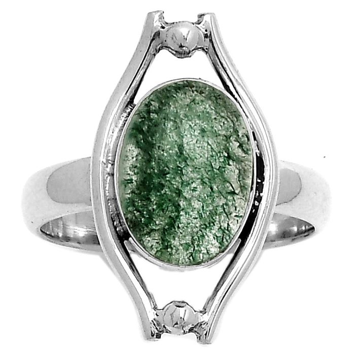 Natural Green Aventurine Ring size-7 SDR179071 R-1663, 8x12 mm
