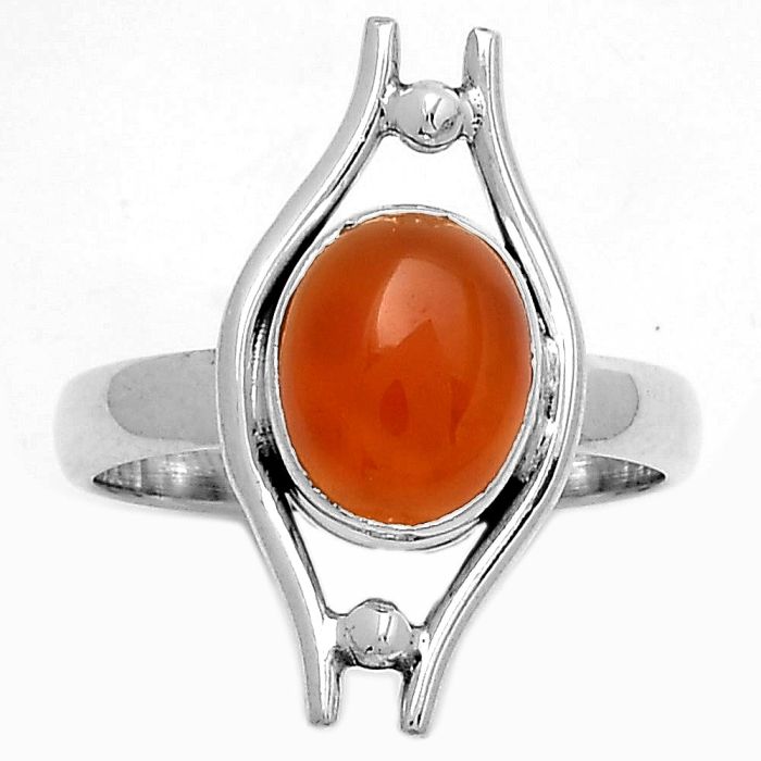 Natural Carnelian Ring size-8 SDR179073 R-1663, 8x10 mm