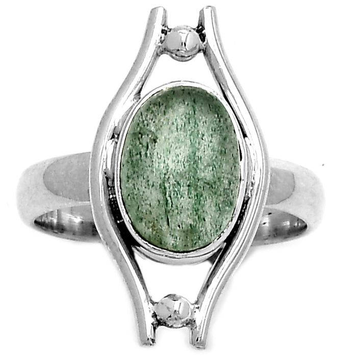 Natural Green Aventurine Ring size-7 SDR179076 R-1663, 7x11 mm