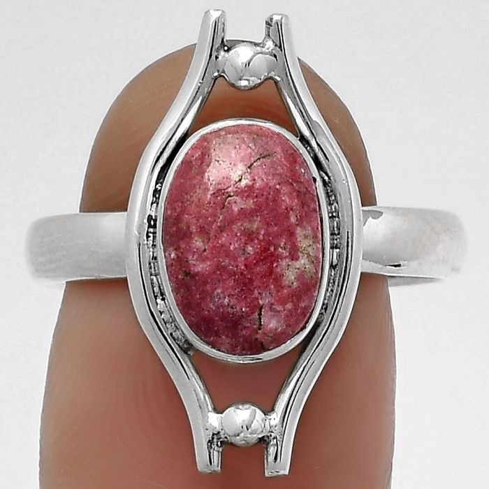 Natural Pink Thulite - Norway Ring size-9 SDR179094 R-1663, 8x11 mm