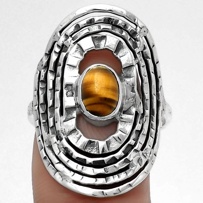 Natural Tiger Eye - Africa Ring size-9.5 SDR179171 R-1601, 6x8 mm